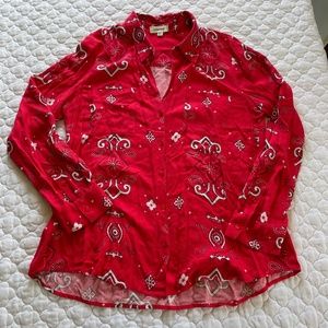 L' Agence Flowy Button Down Shirt Size Small